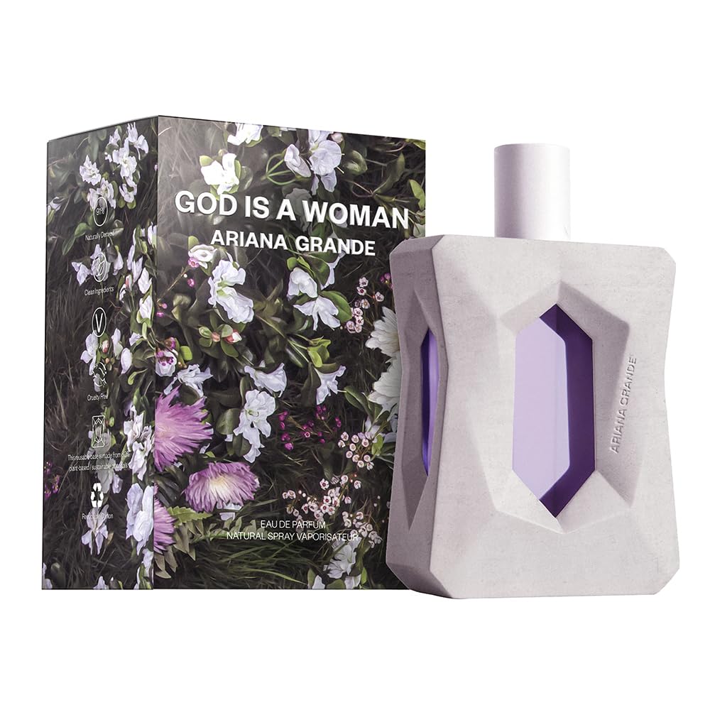 Ariana Grande God is a Woman Eau de Parfum – Fruity Musk Fragrance for Women – Women's Perfume with Notes of Orris, Pear, Vanilla & Cedarwood – 3.4 Fl Oz