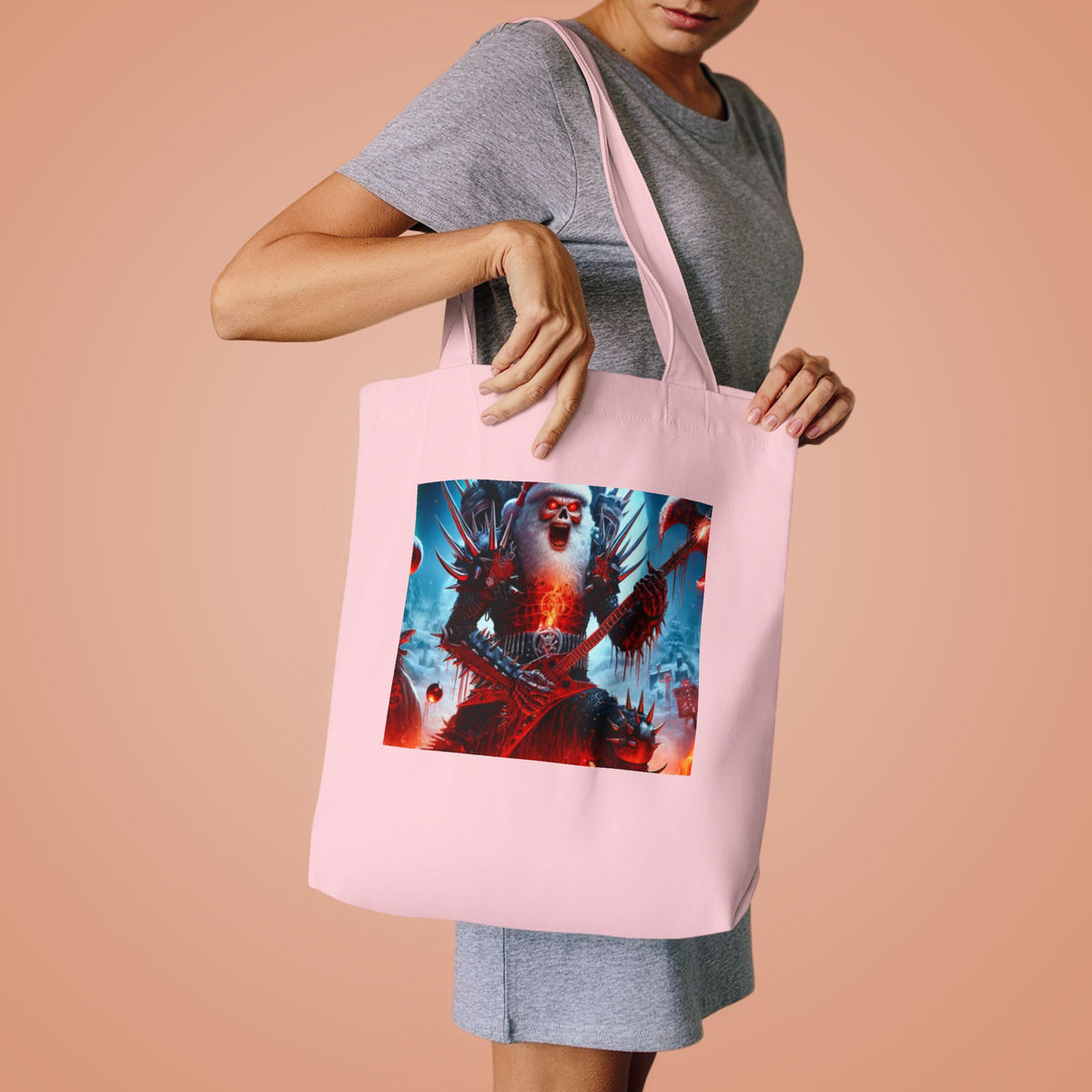 Heavy Metal Santa Holiday Concert Holiday Tote Bag