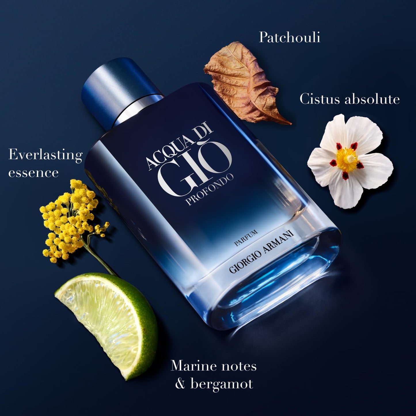 Armani Beauty – Acqua di Giò Profondo – Eau de Parfum – Cologne for Men – Fougère Aromatic & Ambery Men’s Fragrance – Bergamot, Everlasting essence, Cistus & Patchouli Not - 3.3 Fl Oz