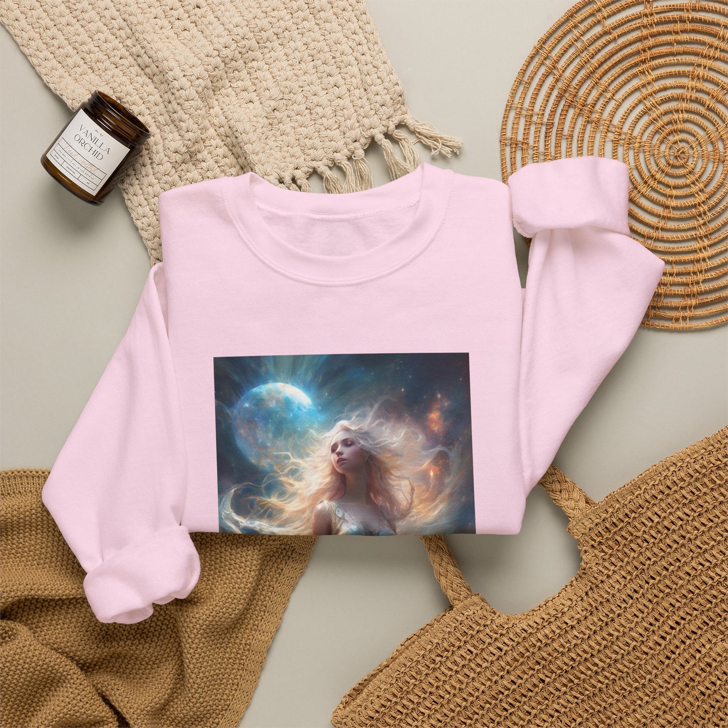 Moonlit Celestial Maiden Fantasy Portrait Sweatshirt