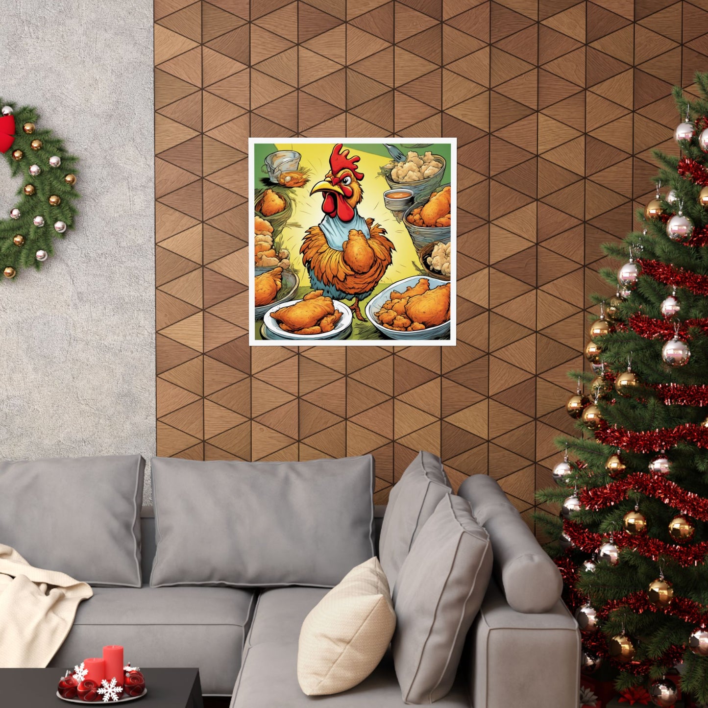 Funny Chicken Fried Food Comfort Food Art Poster