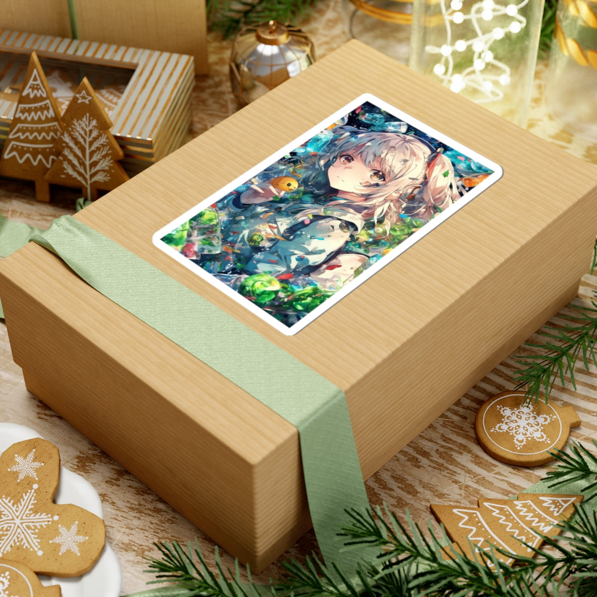 Crystal Bottle Anime Portrait Kawaii Laptop Sticker