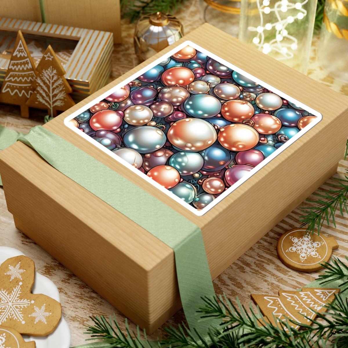 Glossy Orb Marble Abstract Gift Art Sticker