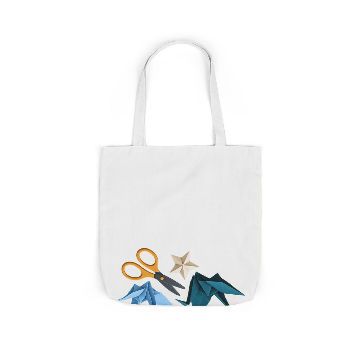 Colorful Origami Cranes and Paper Craft Tote Bag