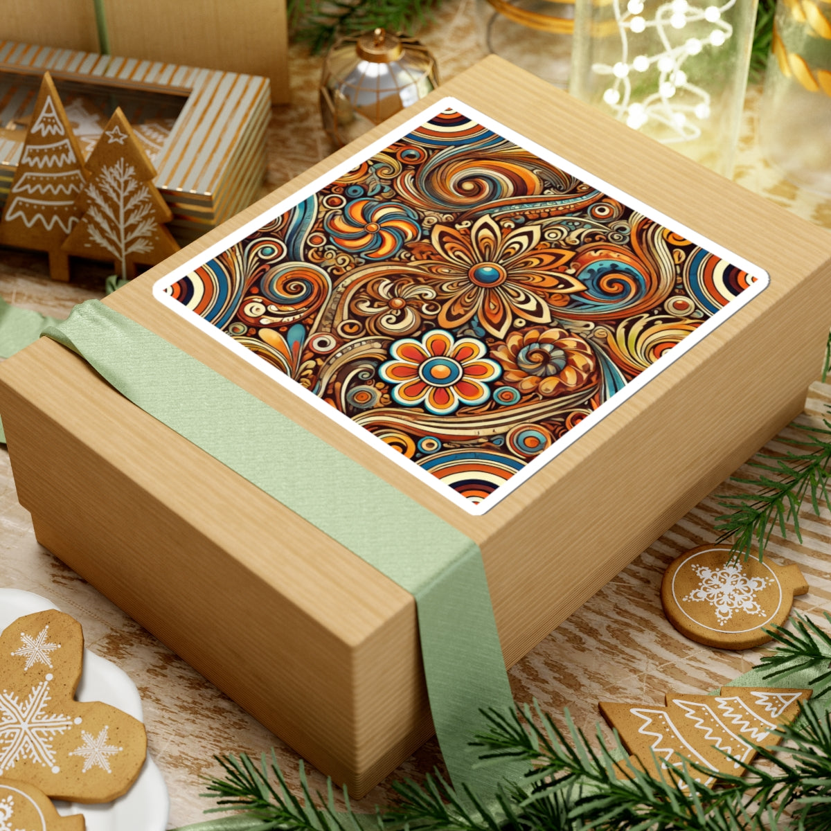 Ornate Abstract Floral Paisley Pattern Sticker