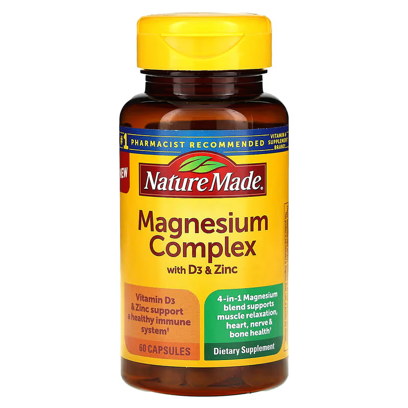 Nature Made Magnesium Complex with Vitamin D3 & Zinc, 60 Capsules