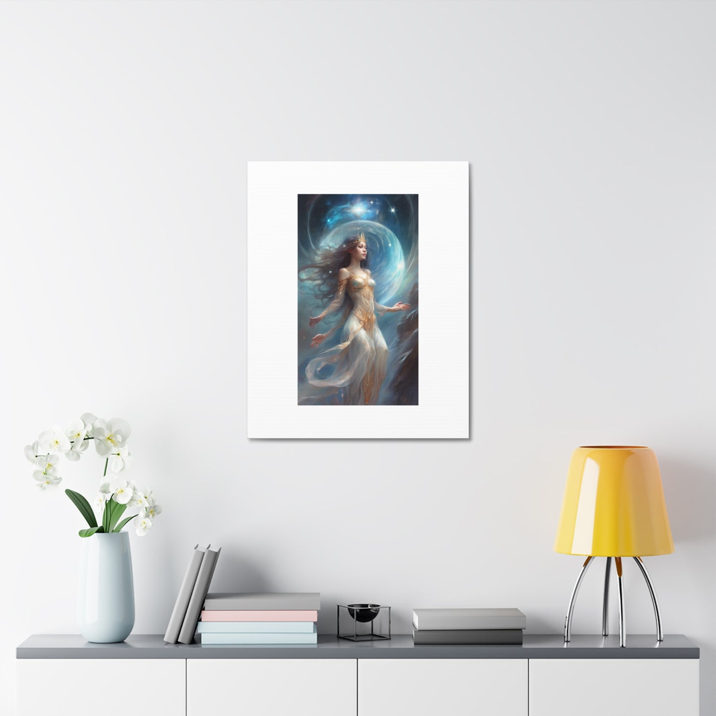 Lunar Celestial Queen Fantasy Portrait Canvas