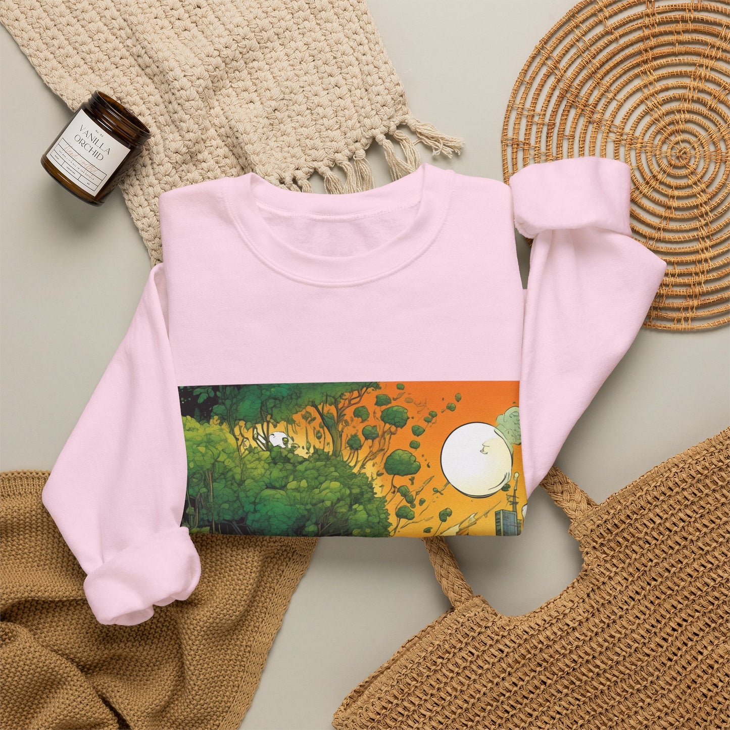 Cottage Road Landscape Nature Gift Art Sweatshirt