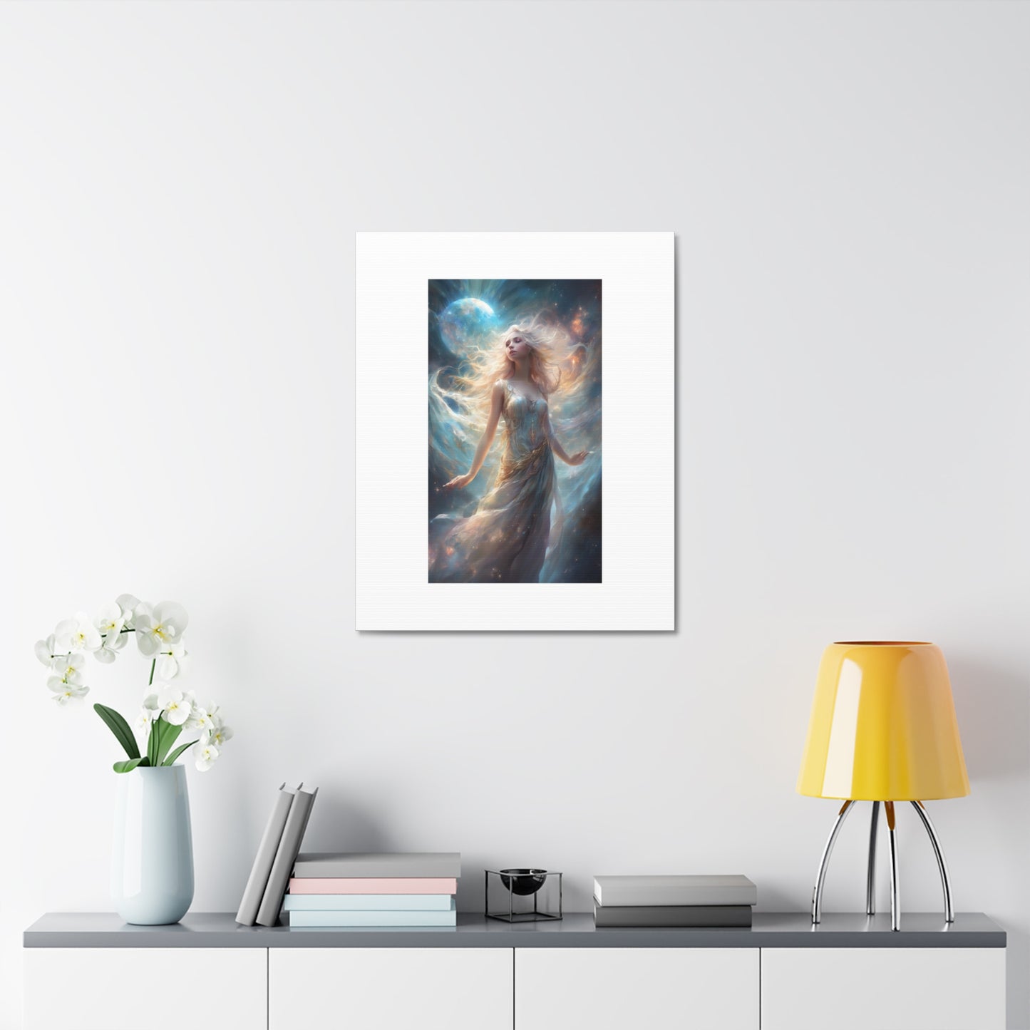 Moonlit Celestial Maiden Fantasy Portrait Canvas