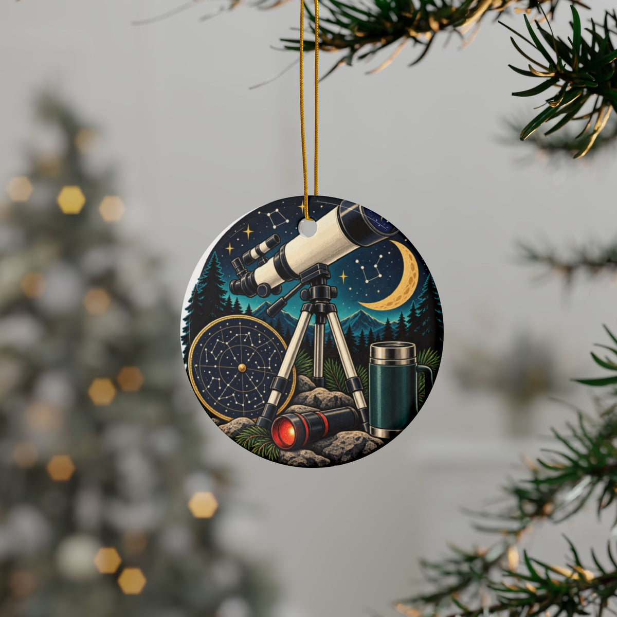 Backyard Stargazing Workshop Round Ornament