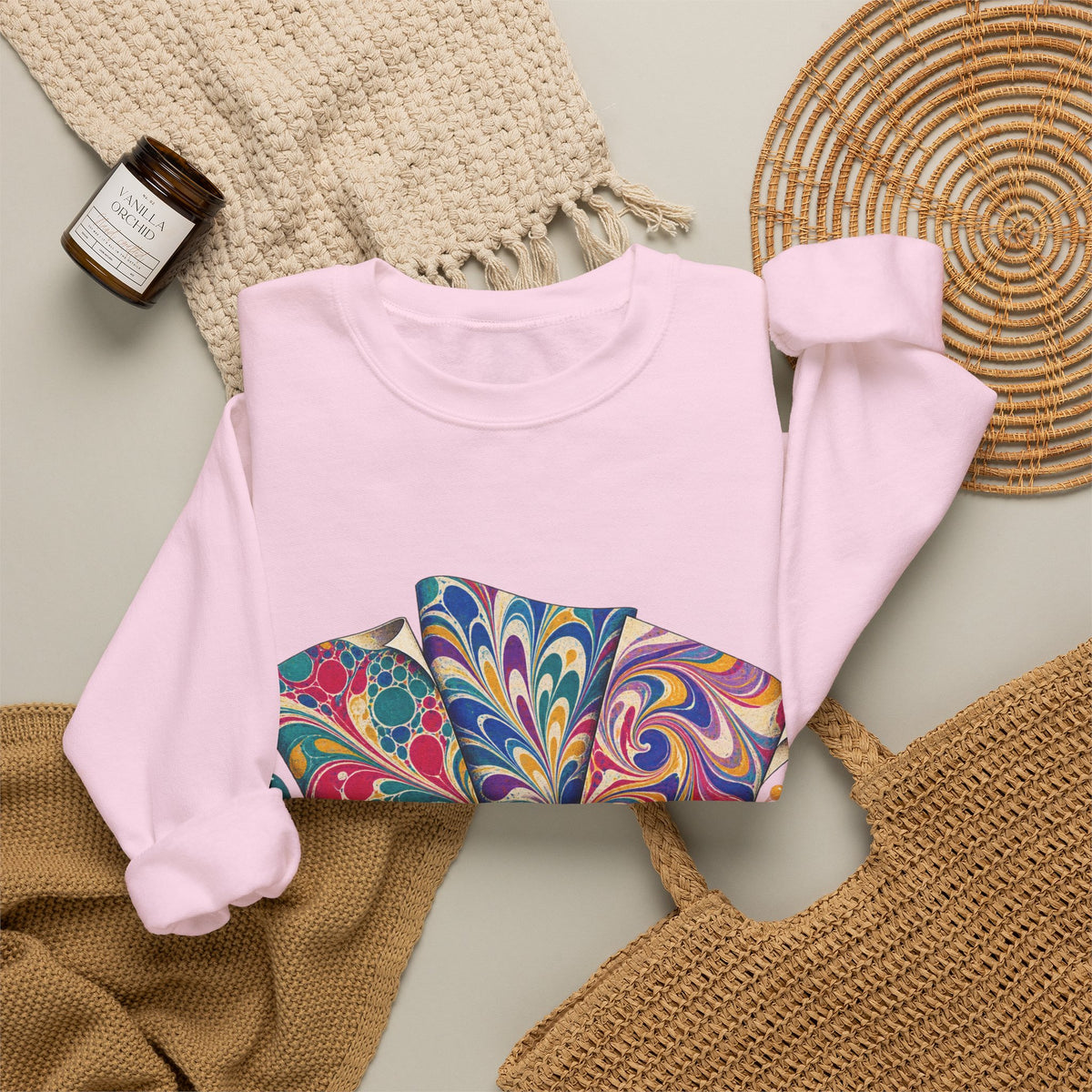 Colorful Paper Marbling Workshop Sweatshirt