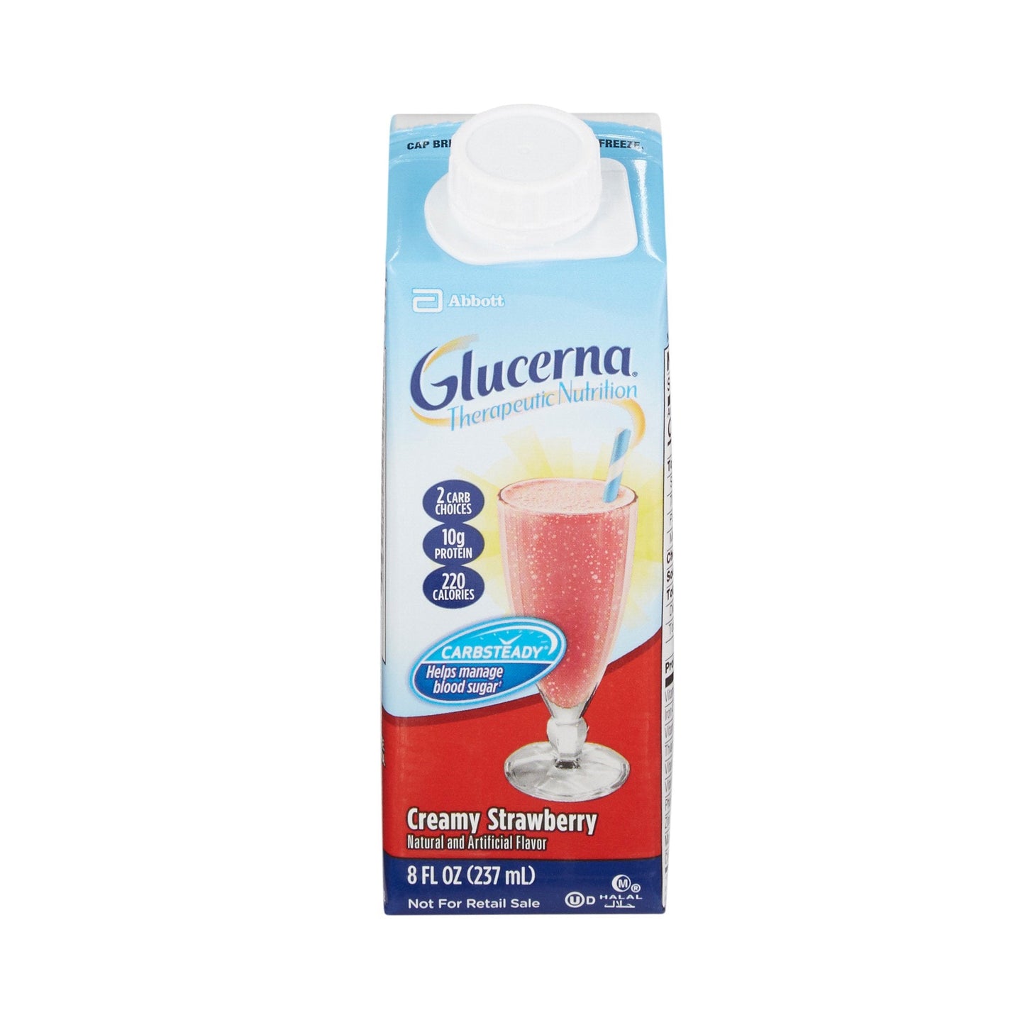 Glucerna Therapeutic Nutrition Shake Strawberry Oral Supplement 8 Fl. Oz. Carton