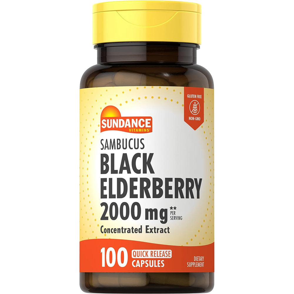 Sundance Sambucus Black Elderberry, 1000 Mg, 100 Caps