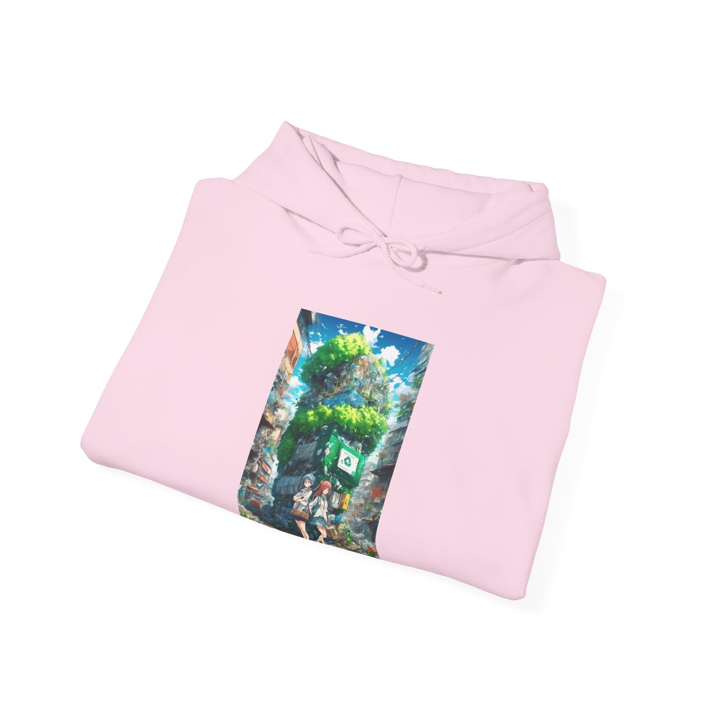 Urban Recycling Anime Friends Eco Graphic Hoodie