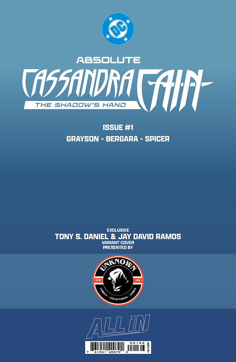 ABSOLUTE CASSANDRA CAIN THE SHADOW'S HAND #1 (ONE SHOT) TONY DANIEL EXCLUSIVE VIRGIN VAR (09/09/2026) (09/16/2026)