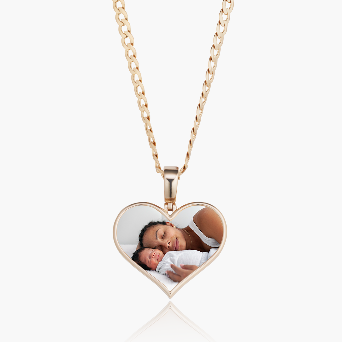 High Polish Heart Photo Pendant