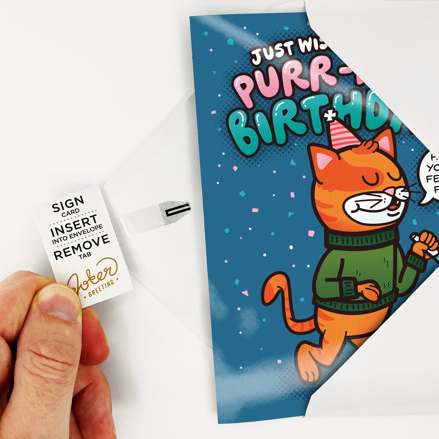 Endless Cool Cat Birthday Card with Glitter