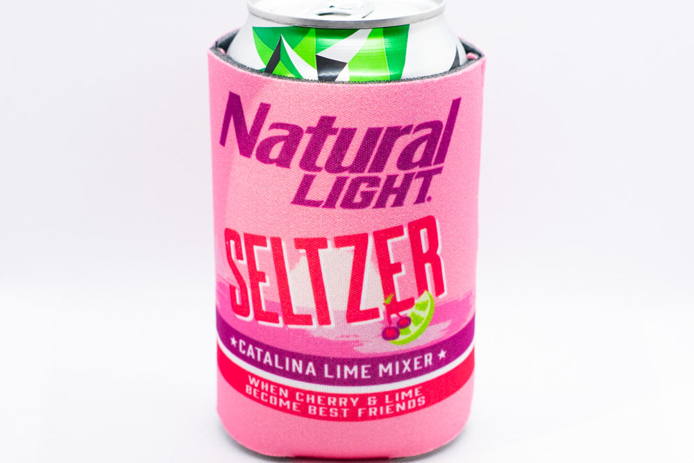 Natural Light Seltzer Cooler Fits 12 oz Aluminum Can Coozie Catalina Lime Mixer