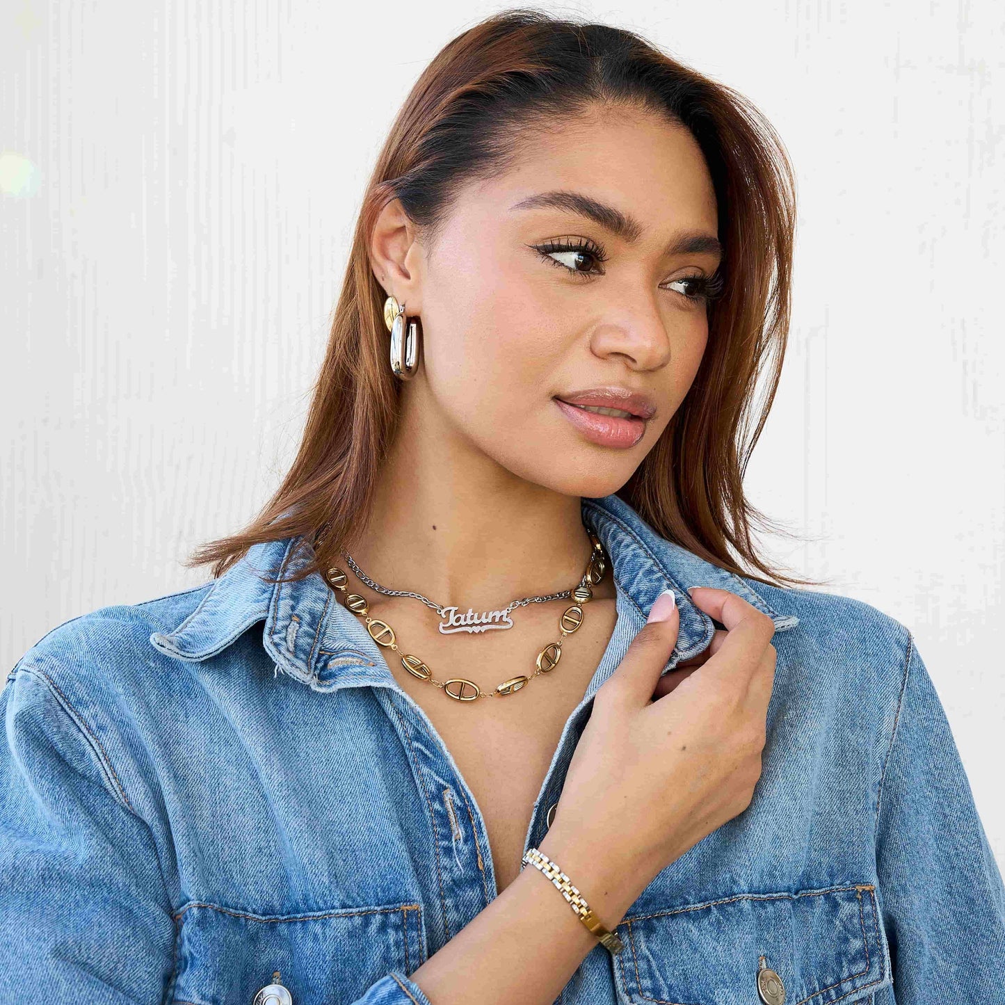 Frosted Diamond Cut Name Necklace