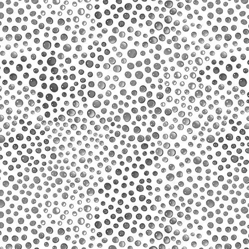 Gray Rainbow Droplets Cotton Wideback Fabric per yard