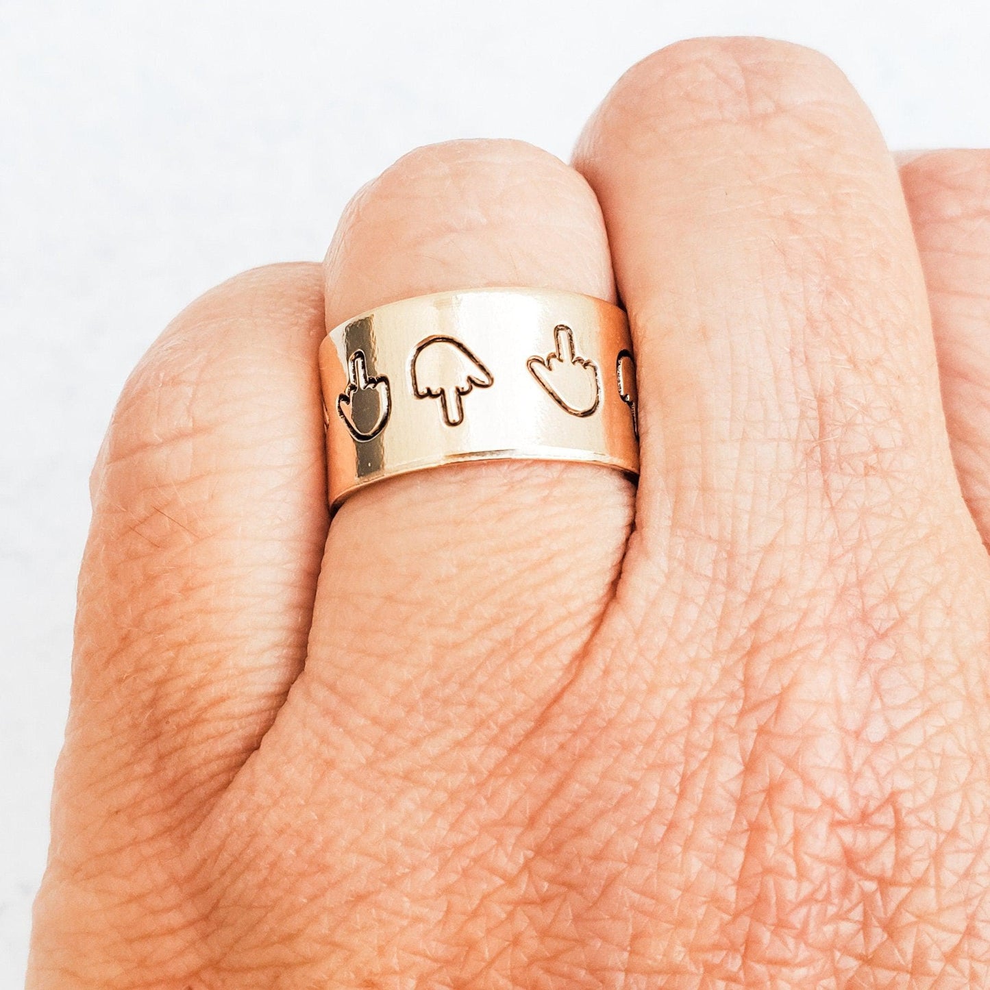 Middle Finger Menorah Ring
