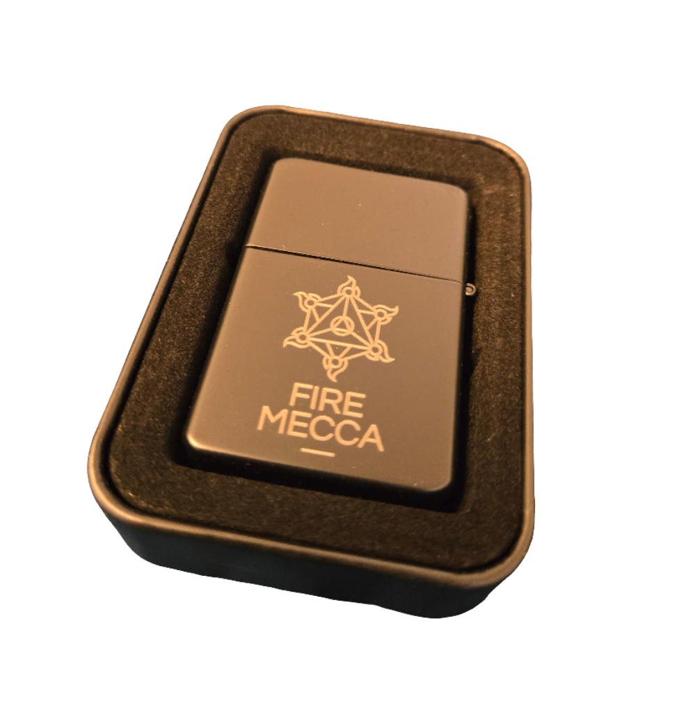 Fire Mecca Engraved Lighter - Matte Black
