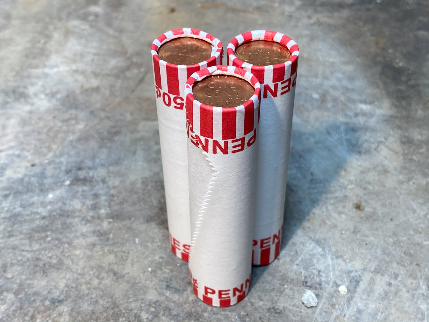 UNSEARCHED WHEAT PENNY white roll with bu uncirculated cent showing old us cents coins coin collection lot estate sale hoard