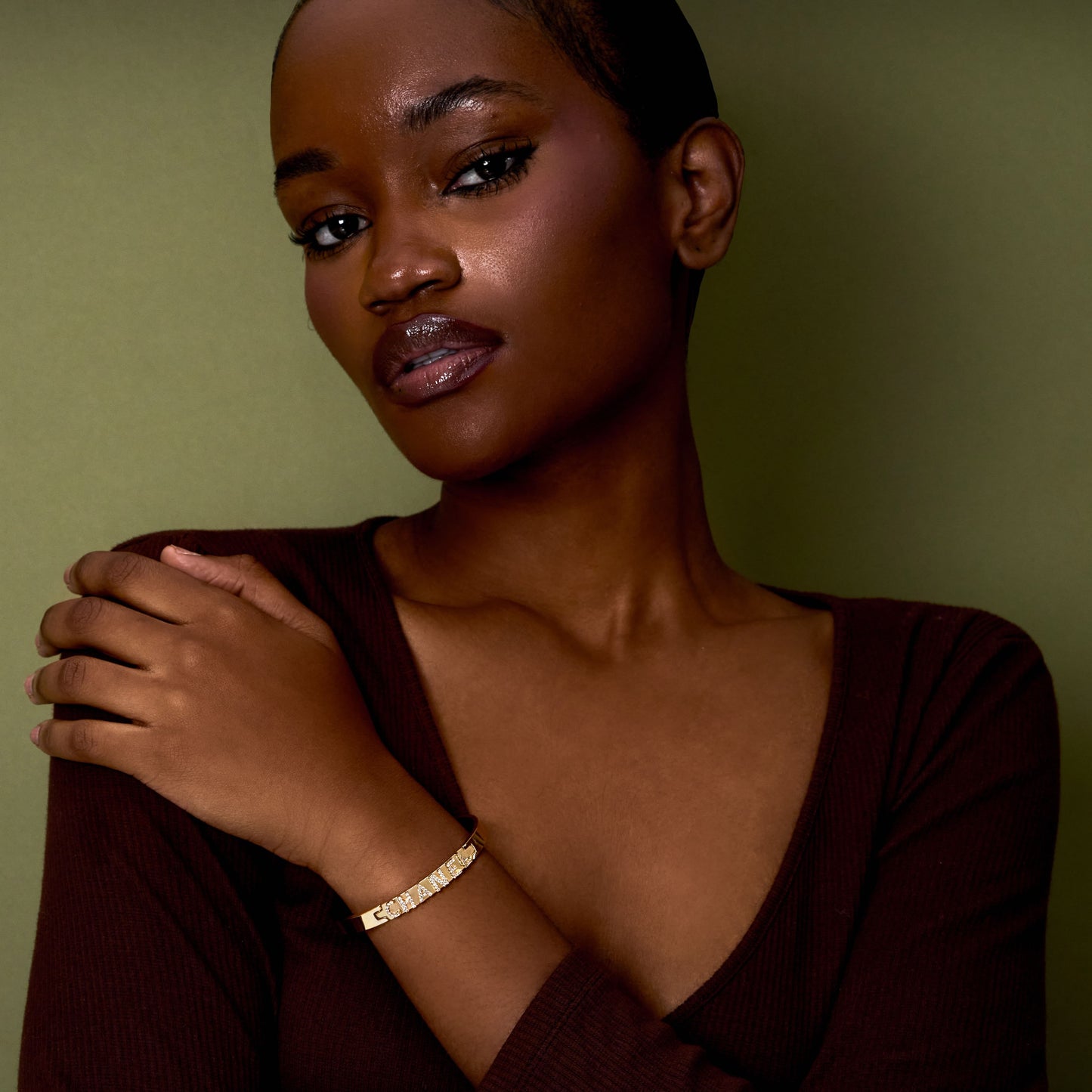 Frosted Nameplate Bangle