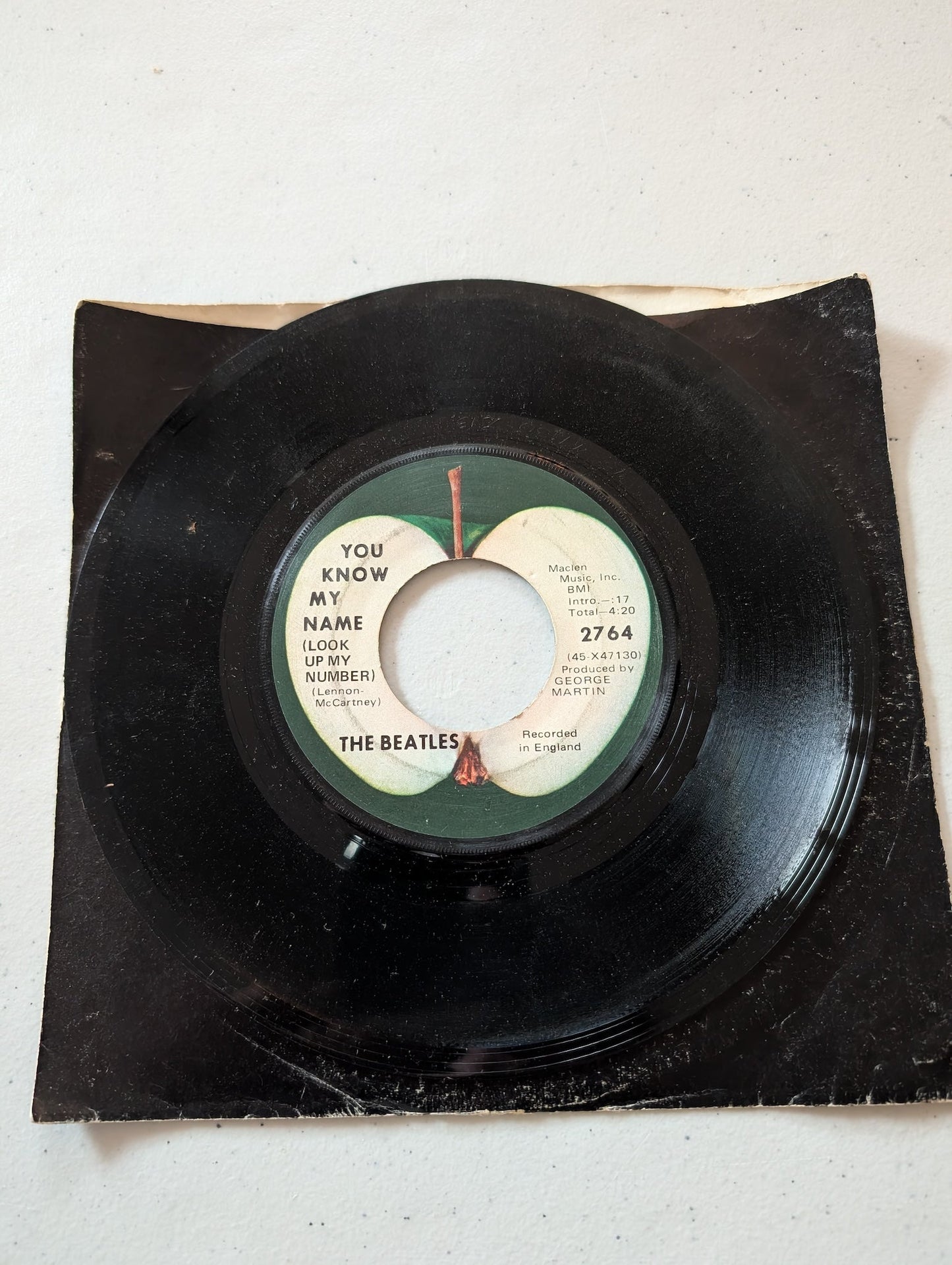 THE BEATLES - Let It Be - You Know My Name Apple Records (7 in, 45 RPM, Single, Vinyl Record Album)