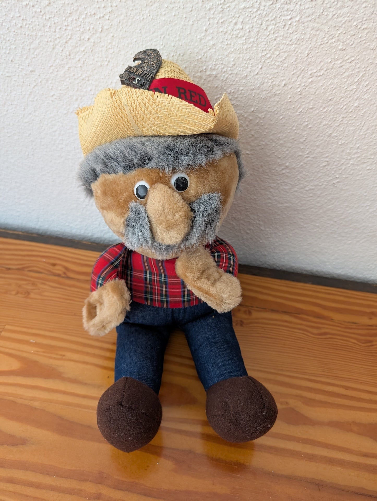Plaid Shirt Plush Figure from Unknown - Toys / Decor (Fabric, Plush Plush Figurine, Country, Rustic, Whimsical, Red, Blue, Brown, Plaid)