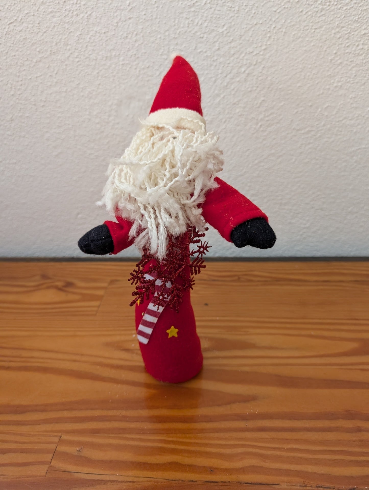 Nordic Santa Figurine from Unknown - Holiday Decor (Felt, Faux Fur, Yarn Figurine / Decor, Scandinavian, Rustic, Minimalist, Red, White, Black)