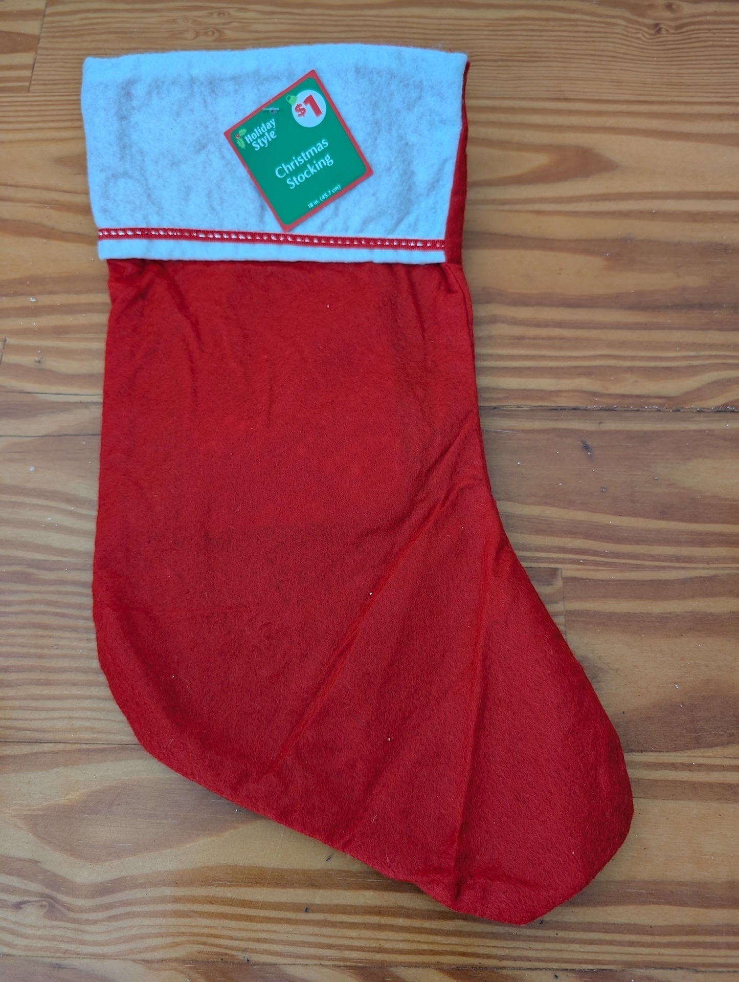Christmas Stocking from Holiday Style - Linens (Felt Stocking, Traditional, Kids, Red, White)