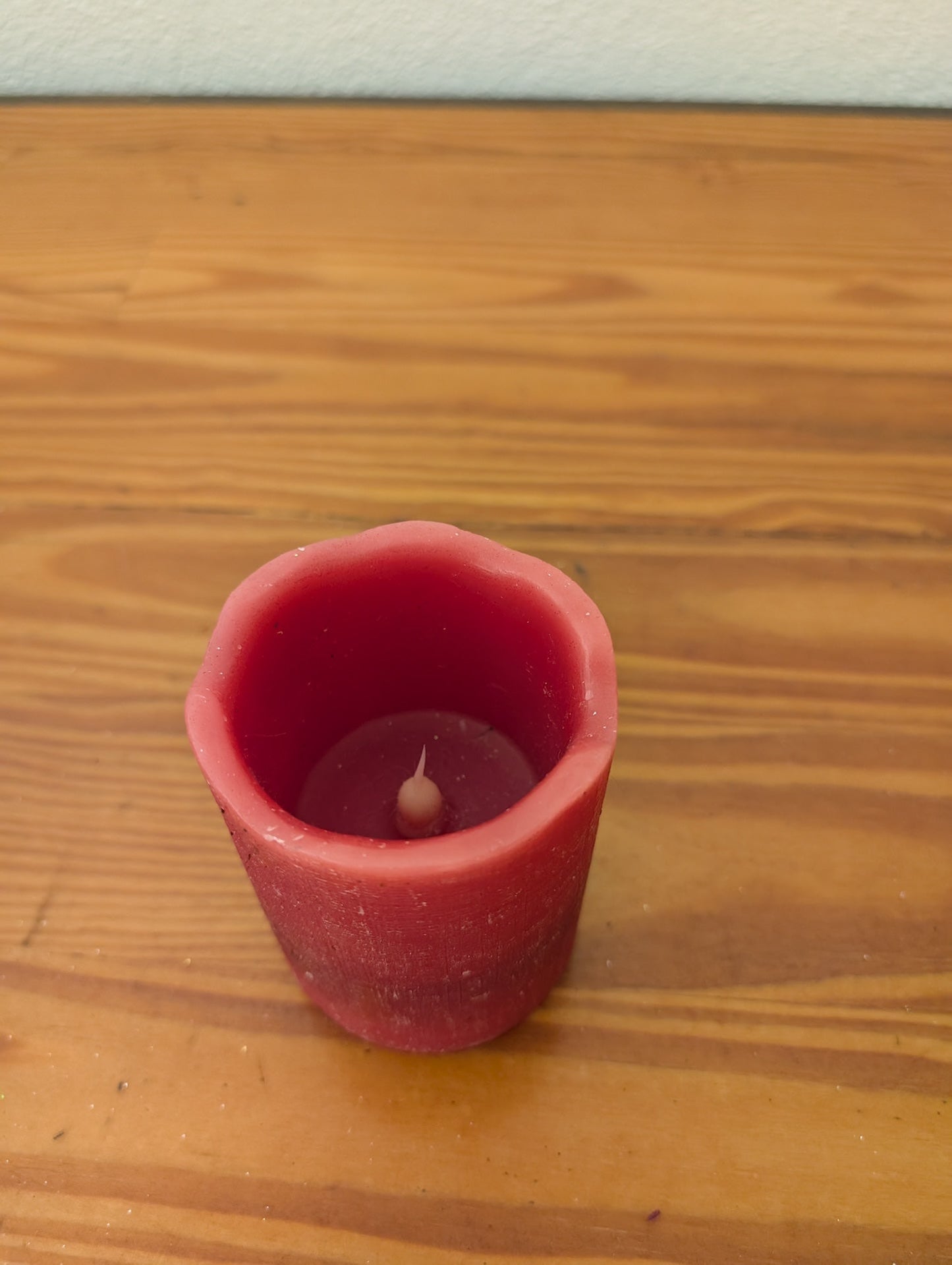 Red Pillar Candle from Unknown - Holiday Decor (Wax Decor, Traditional, Modern Farmhouse, Red)