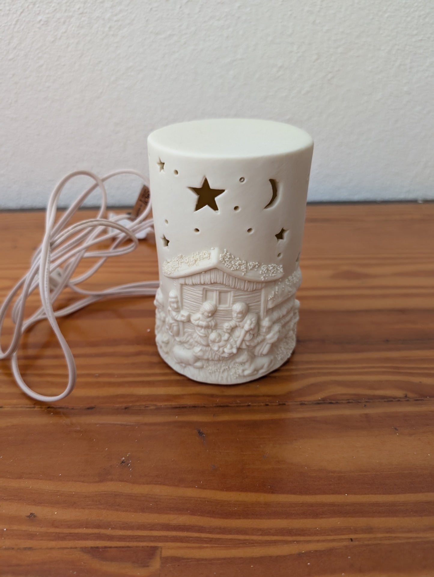 Ceramic Nativity Luminary from Unknown - Holiday Decor (Ceramic Lighting / Decor, Religious, Minimalist, Rustic, Cream, White)
