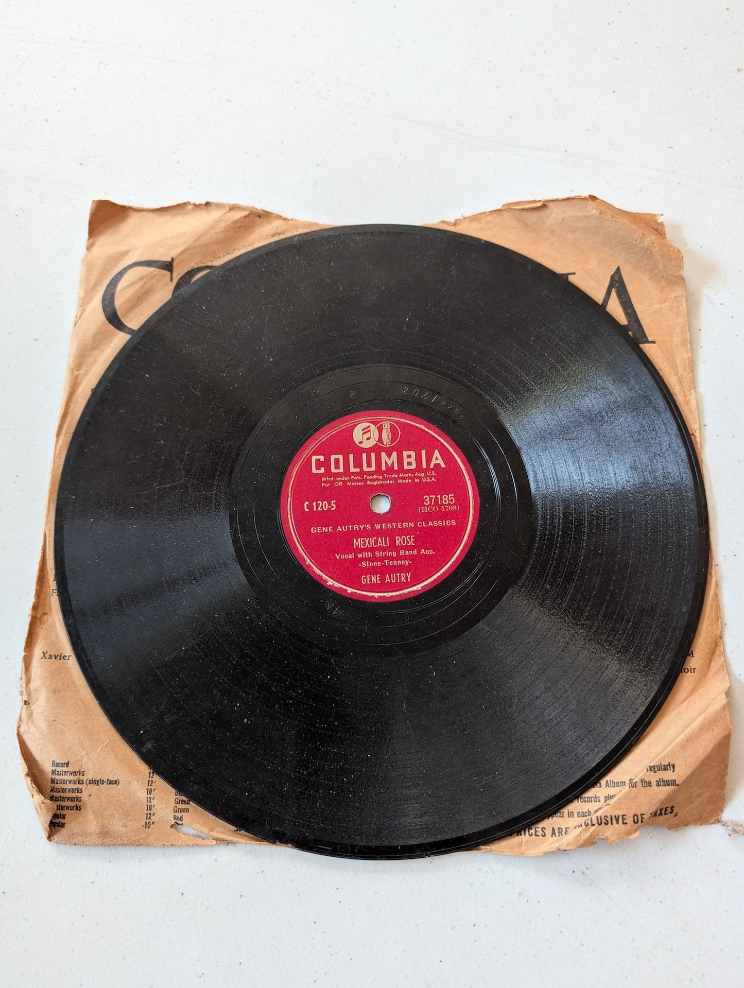 Gene Autry Mexacali Rose / You're The Only Star 78 RPM
