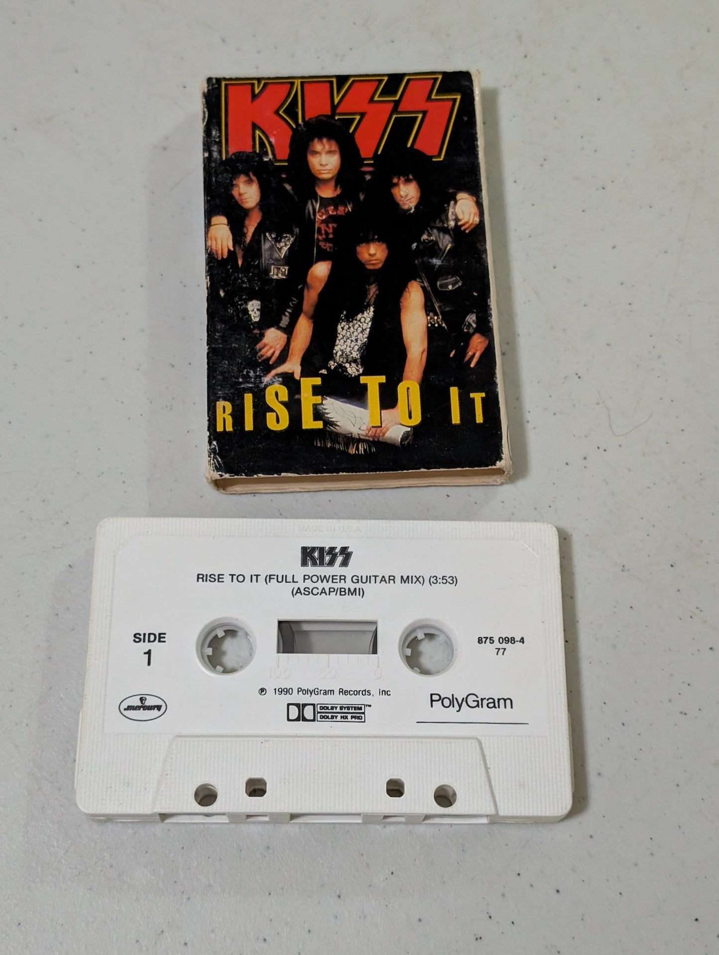 KISS RISE TO IT SINGLE USA cassette tape original 1990 polygram single (Cassette, vintage, out of print)