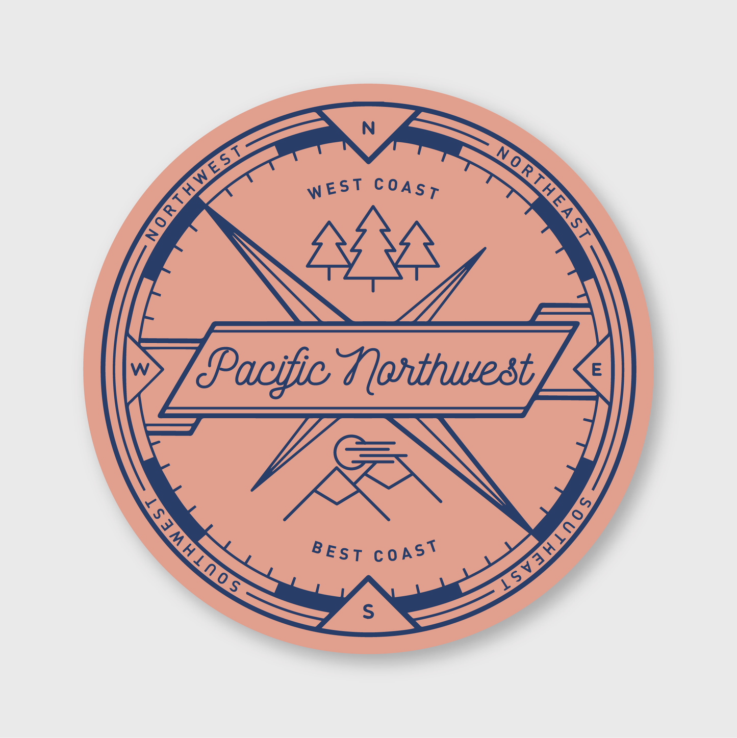 Pacific Northwest Compass Sticker