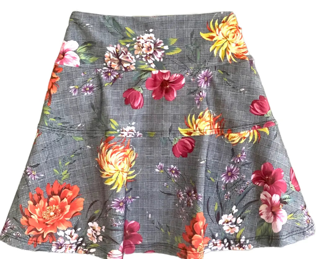 Nola Plaid Floral Skirt