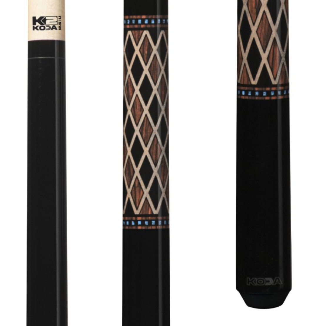 K2 Cue Gloss Black with Diamond Simulated Wrap