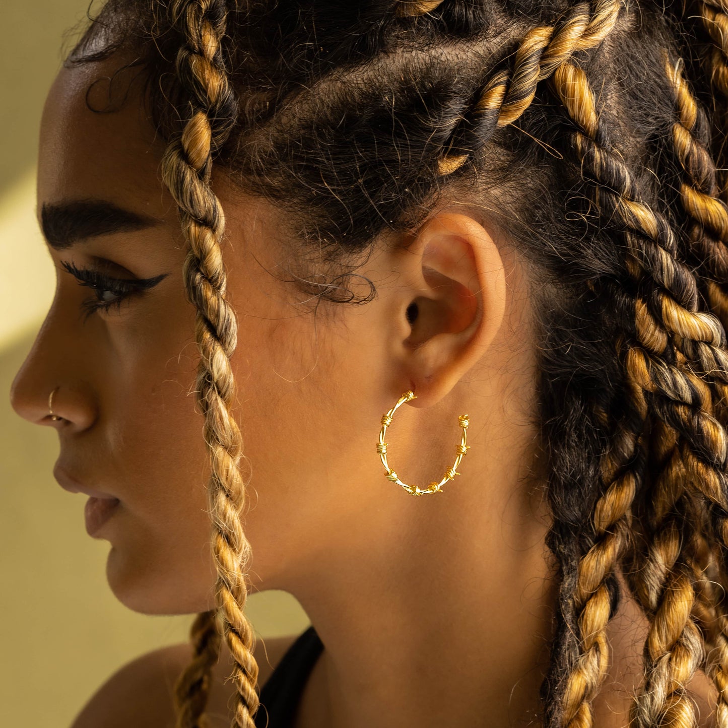 Barbed Wire Huggy Hoop Earring