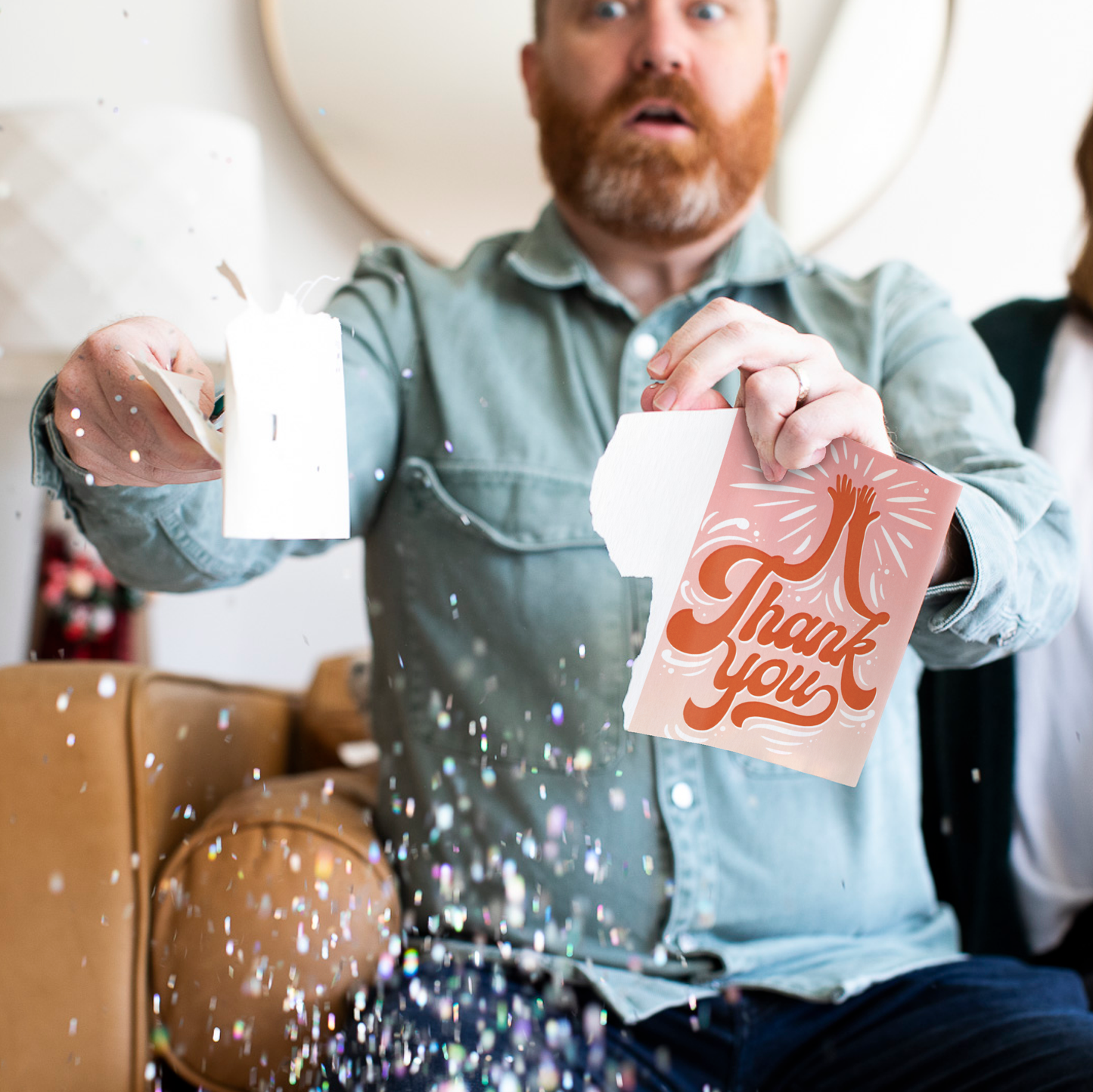 Endless High-Pitched Thank You Card with Glitter