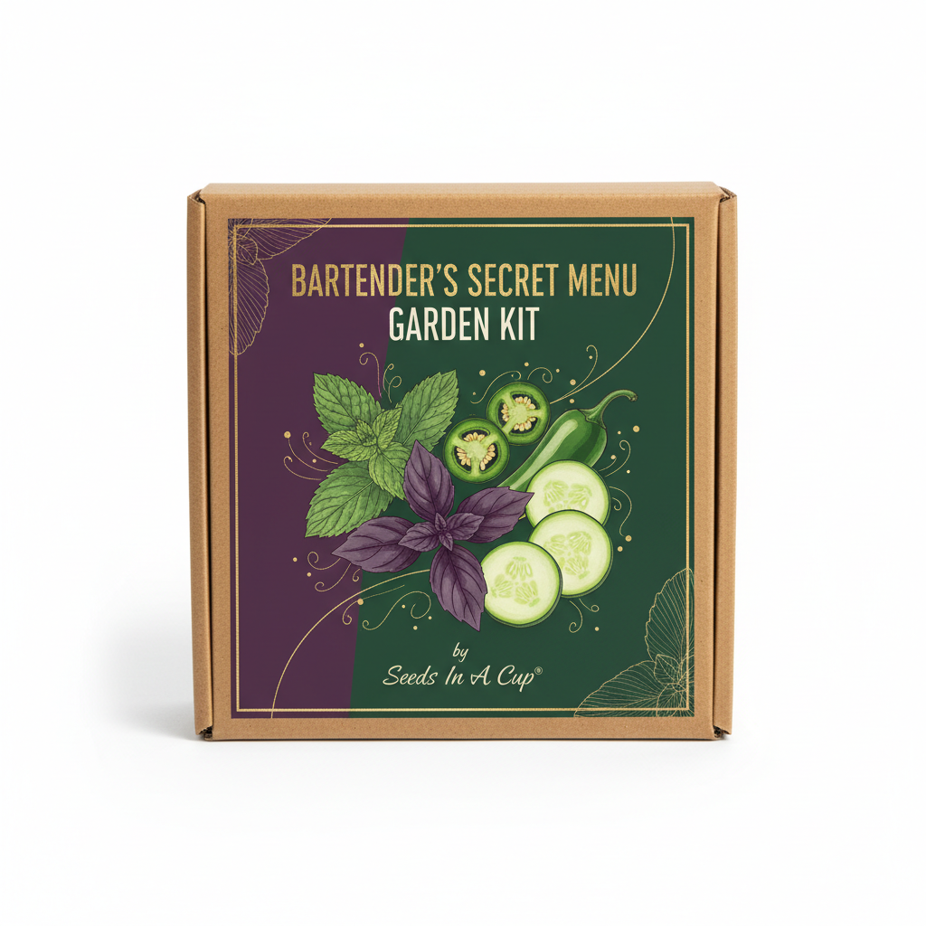 Craft Cocktail Garnish Garden Kit | Rosemary, Thyme, Celery & Sage | Seeds In A Cup®