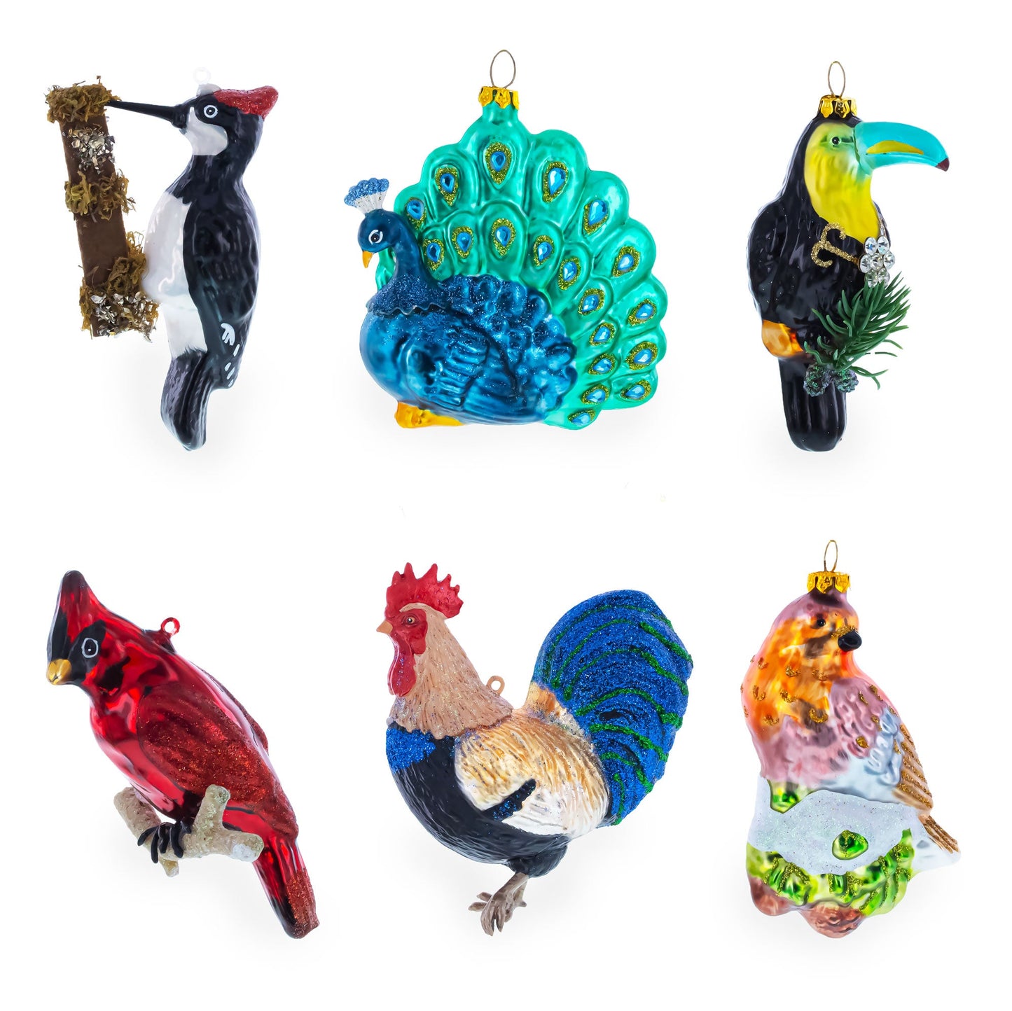 Parrot with Drink Glass Christmas Ornament