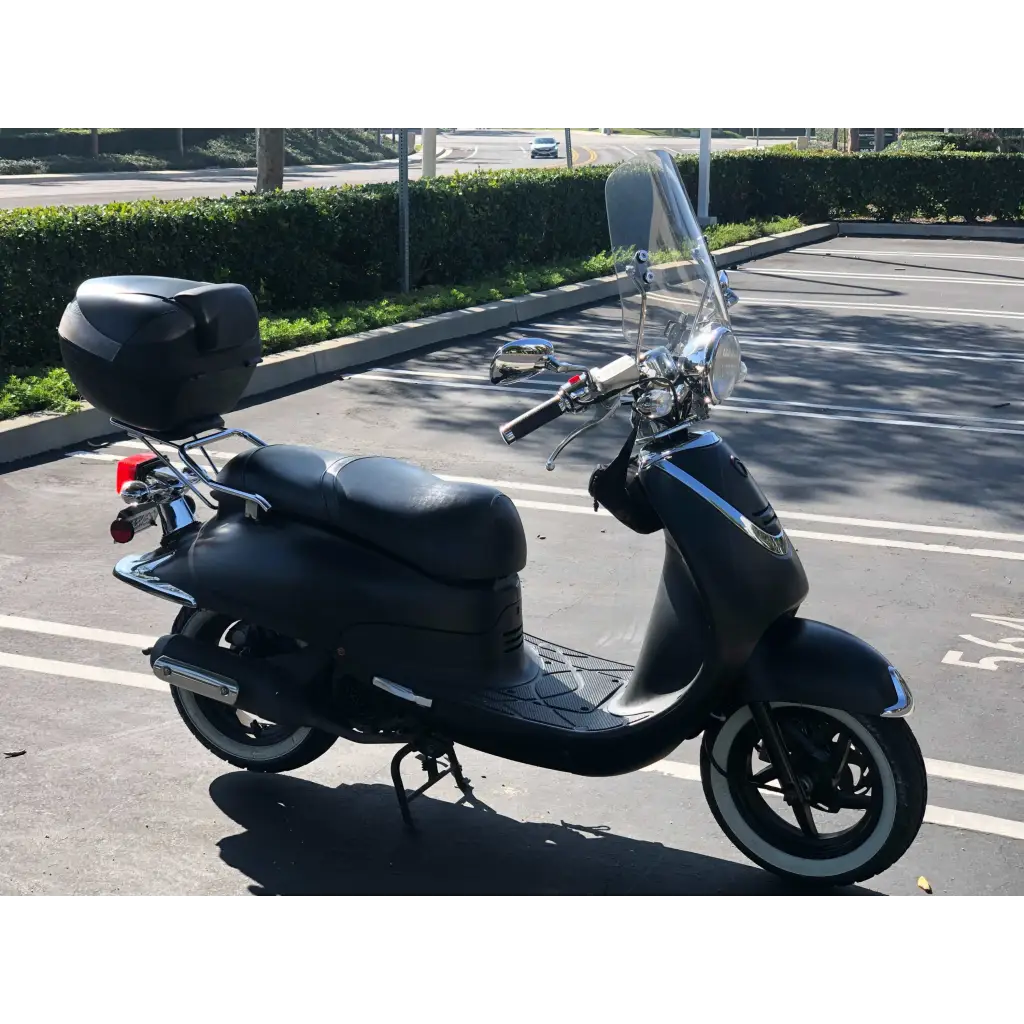 Deluxe Motorcycle Cover with Back Rack Trunk Pouch (XL) Black