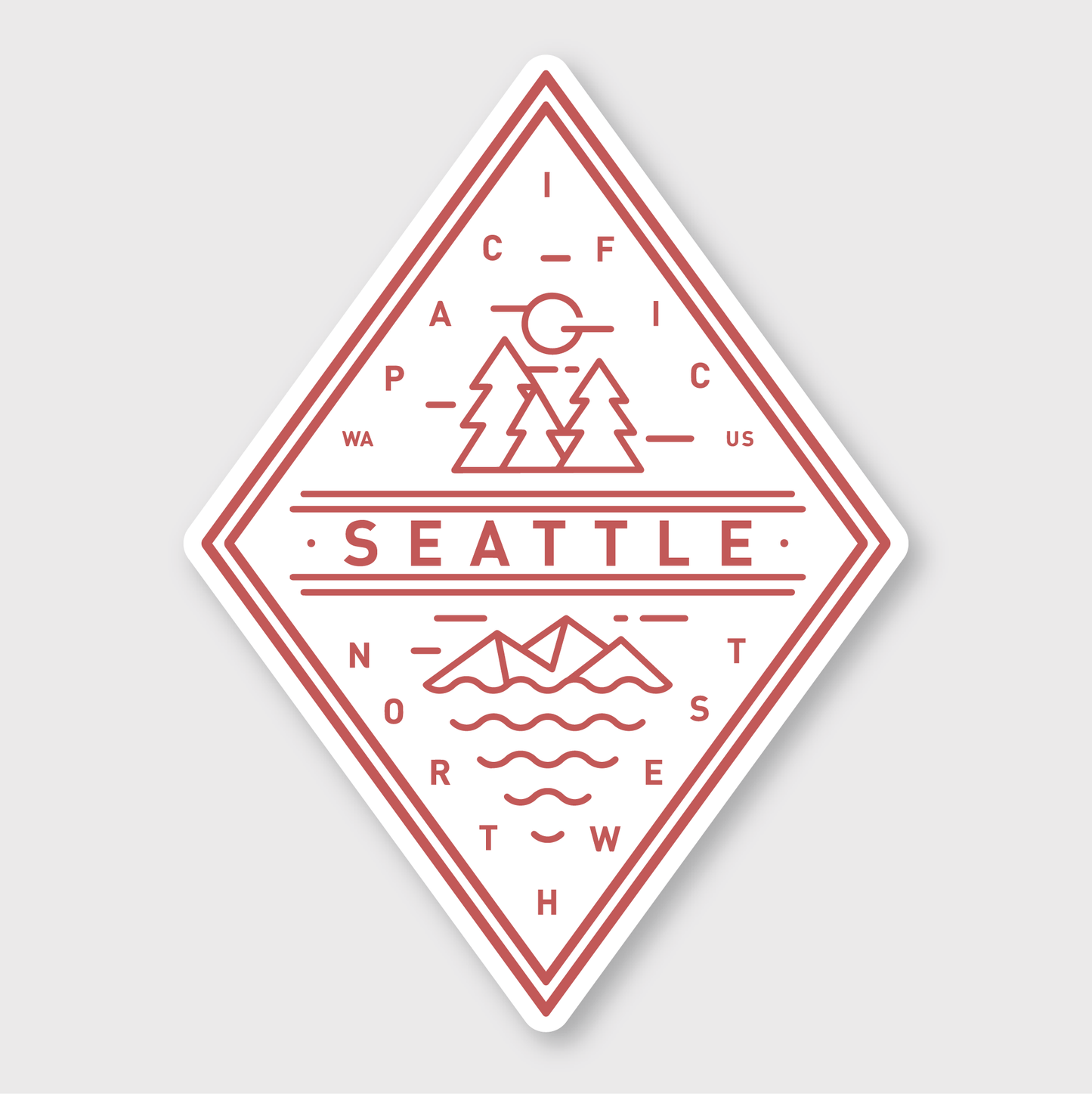 Seattle Red Diamond Sticker
