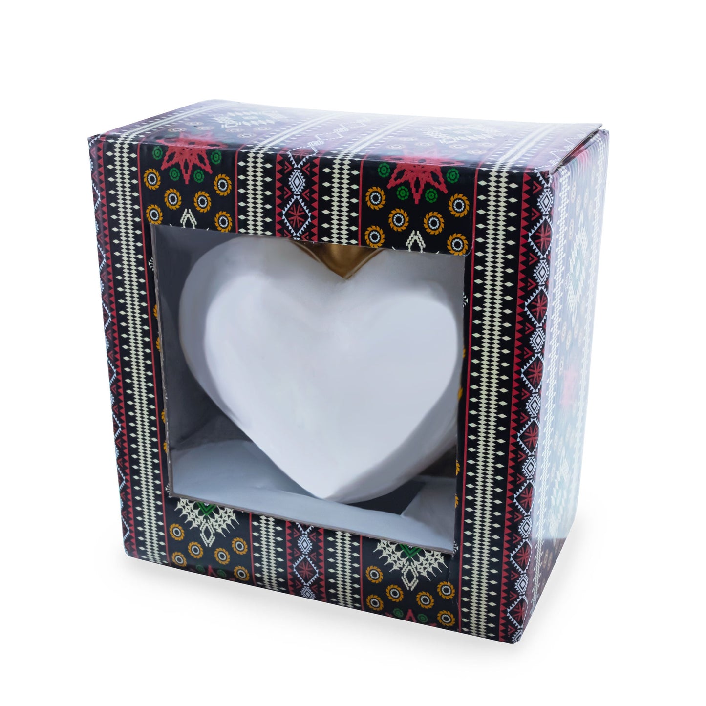 Pink Jeweled Blossom Glass Heart Ornament