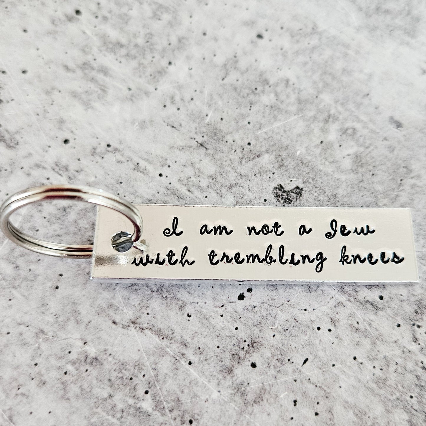 Not a Jew with Trembling Knees Aluminum Keychain