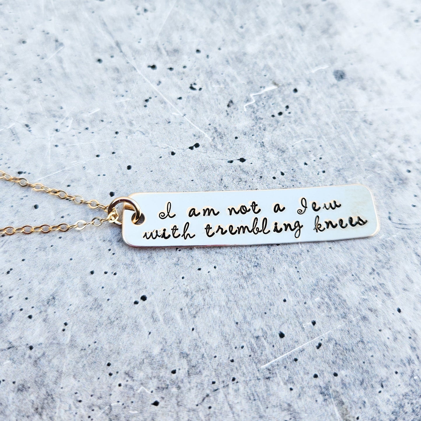 Not a Jew with Trembling Knees Bar Necklace