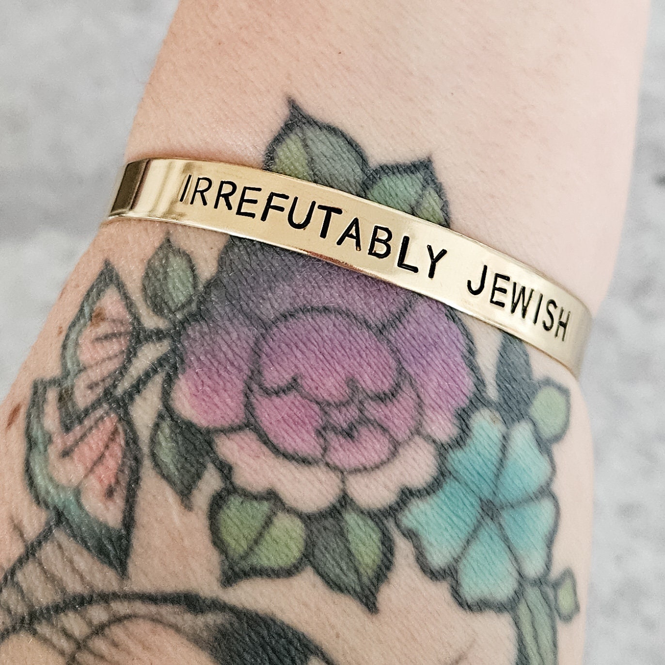 Jewish Joy Is an Act of Resistance Adjustable Cuff Bracelet