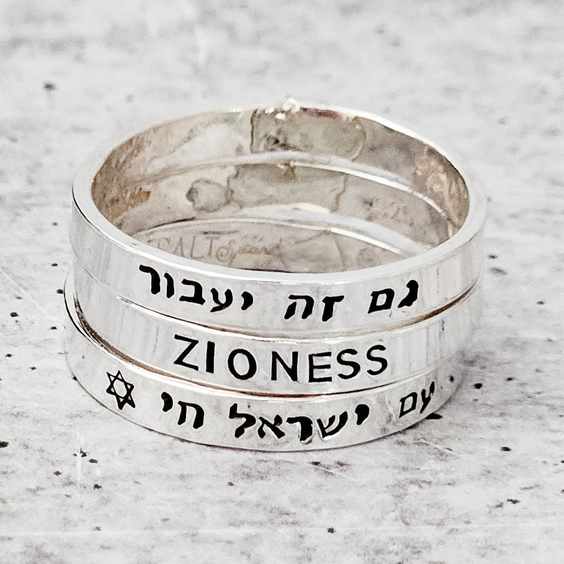 Hebrew Chai Minimalist Band Ring in Sterling Silver or 14k Gold Filled